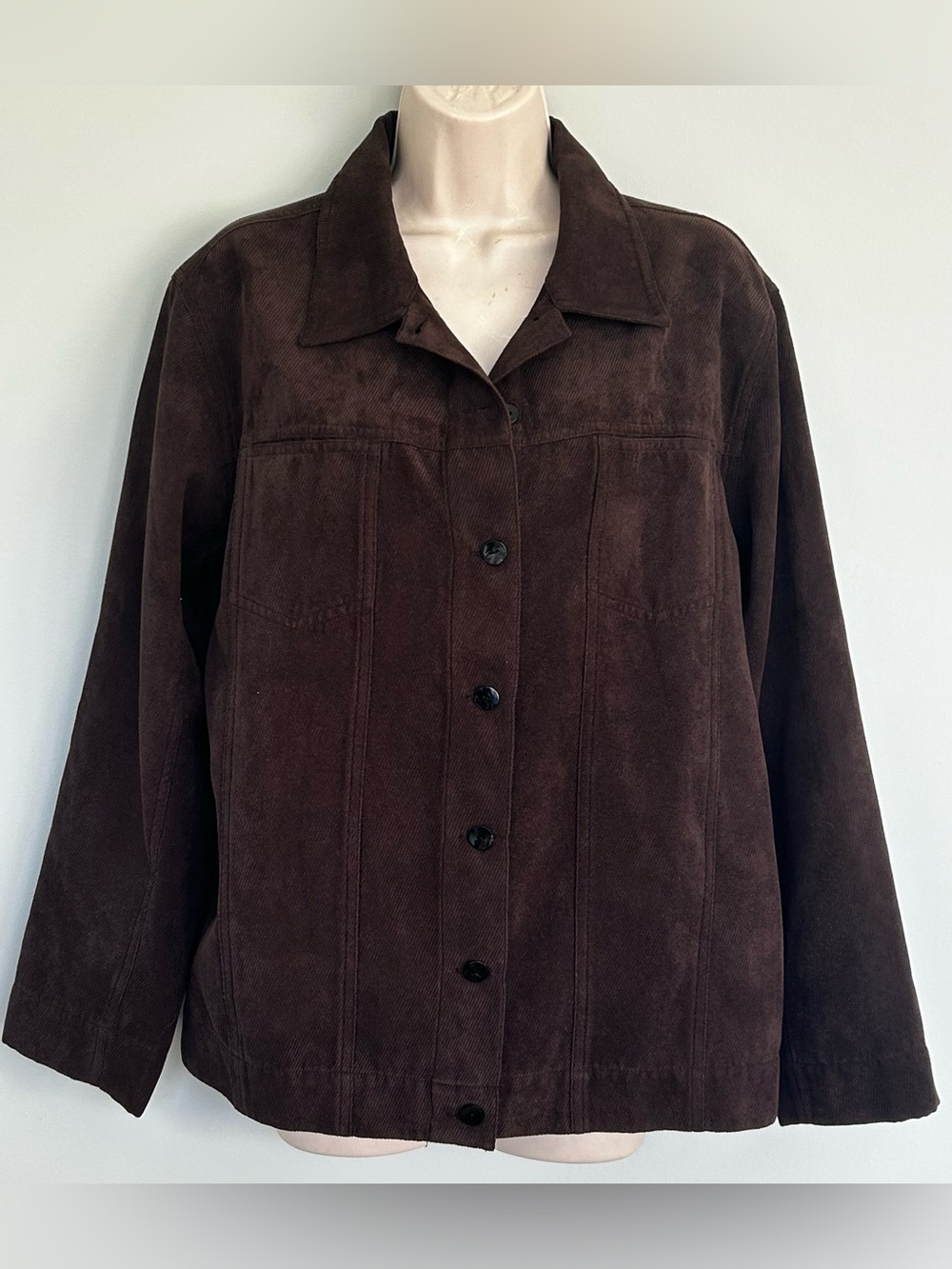 Chico's Chocolate Brown Button-Front Jacket